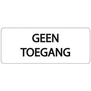 Ivana Tekstbord Geen Toegang Horizontaal 150X60 Mm van Ivana te koop bij Schroef.nl. Art.nr: 11369