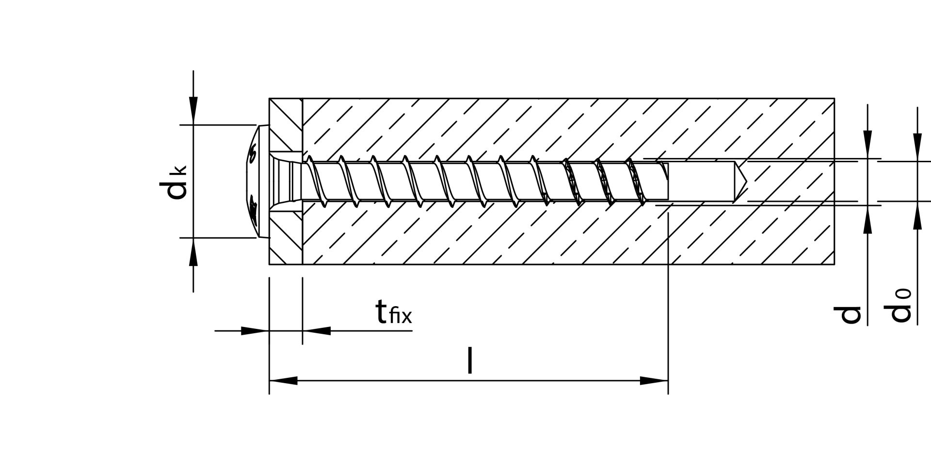 Heco Montagerailschroef Platkop MS 7,5x50/15 mm Multi-Monti Plus Torx TX30 verpakt per 100, 6mm boren 49856 - Afbeelding 2