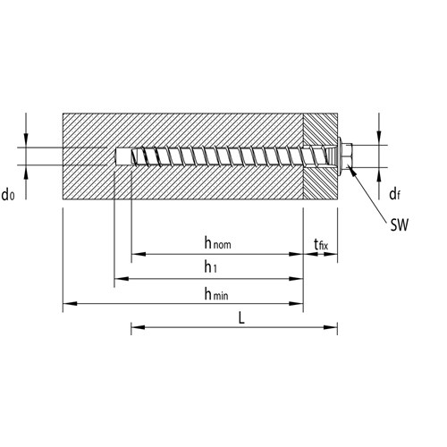Heco Multi-Monti Plus Betonschroef zeskant 7,5×60 mm SW-10 verpakt per 50, 6mm boren 48393 - Afbeelding 2