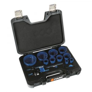 Ivana Gatenzagen set 14-delig HSS Bimetaal 19/22/29/35/38/44/51/57/64/76 mm 55617 in robuuste kunststof koffer