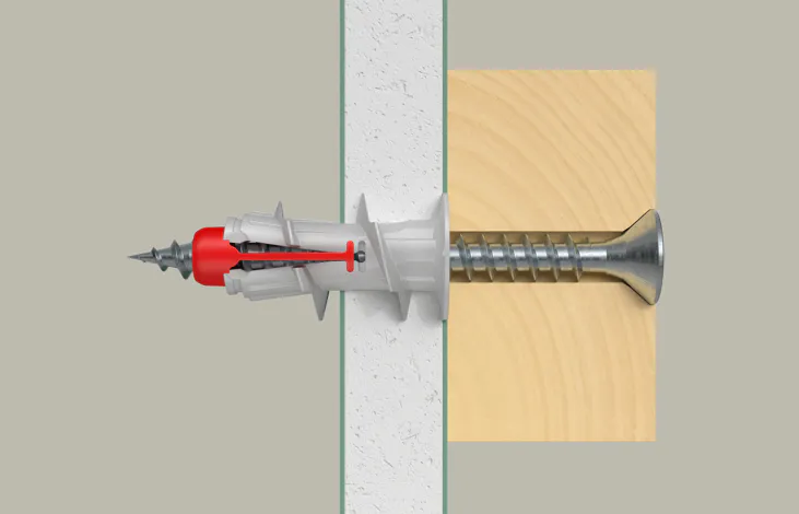 Fischer duoblade gipsplaatplug doos = 50 stuks schroefdiameter van 4-5 mm, zonder schroeven - Afbeelding 2
