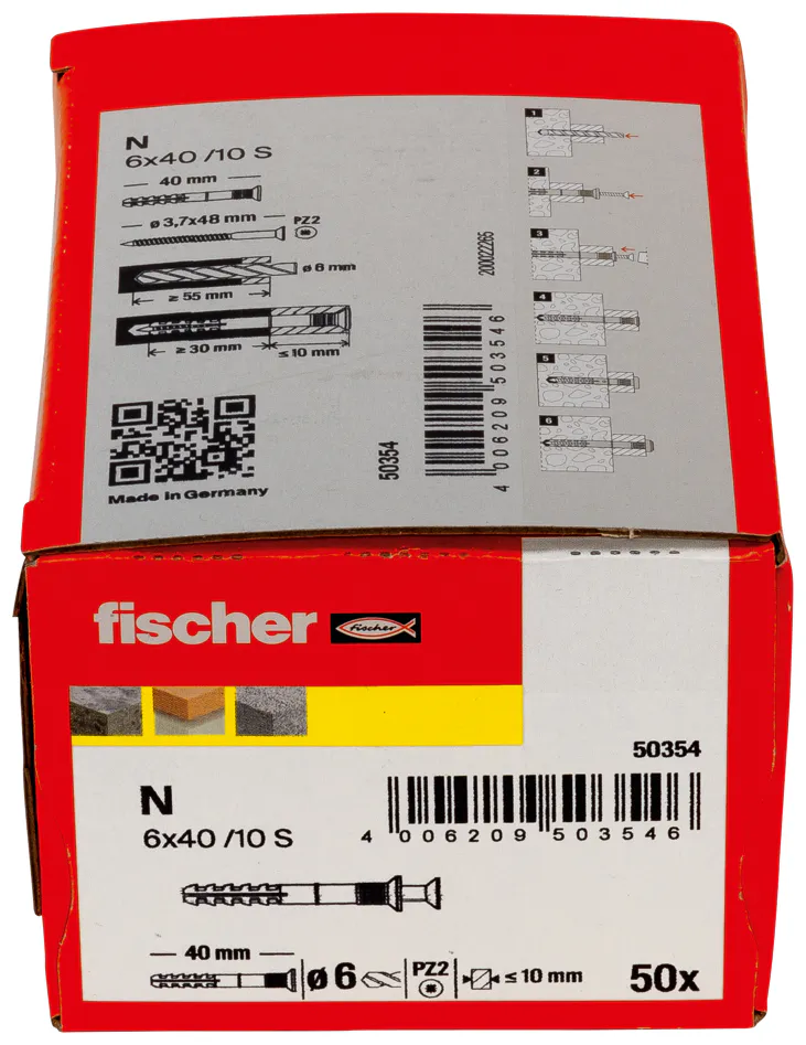 Fischer n slagpluggen 6x40 mm doos = 50 stuks - Afbeelding 4