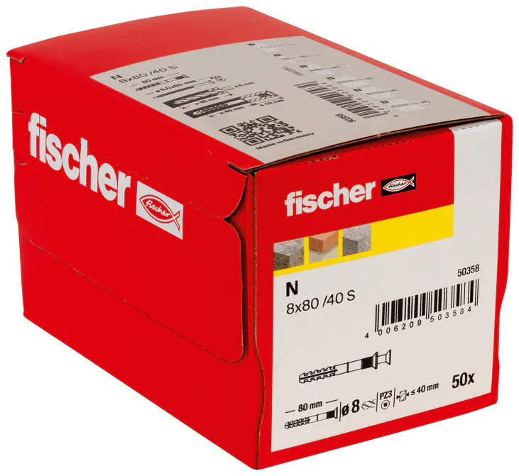 Fischer n slagpluggen 8x80 mm doos = 50 stuks - Afbeelding 5
