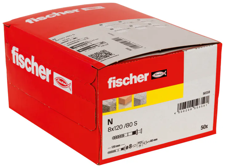 Fischer n slagpluggen 8x120 mm doos = 50 stuks - Afbeelding 4
