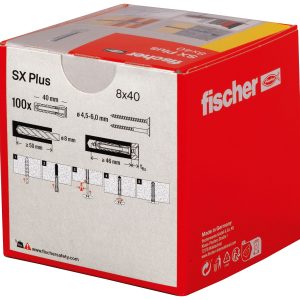 Fischer SX Plus Plug 8x40 mm doos van 100 stuks voor schroeven van 4,5-6 mm dikte - Afbeelding 3