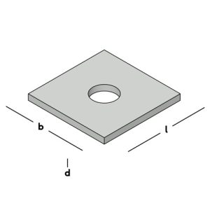 Vierkante sluitplaat verzinkt 40x40x3 mm m16 10 stuks - Afbeelding 2