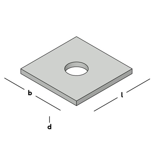 Vierkante sluitplaat verzinkt 40x40x3 mm m16 10 stuks - Afbeelding 2