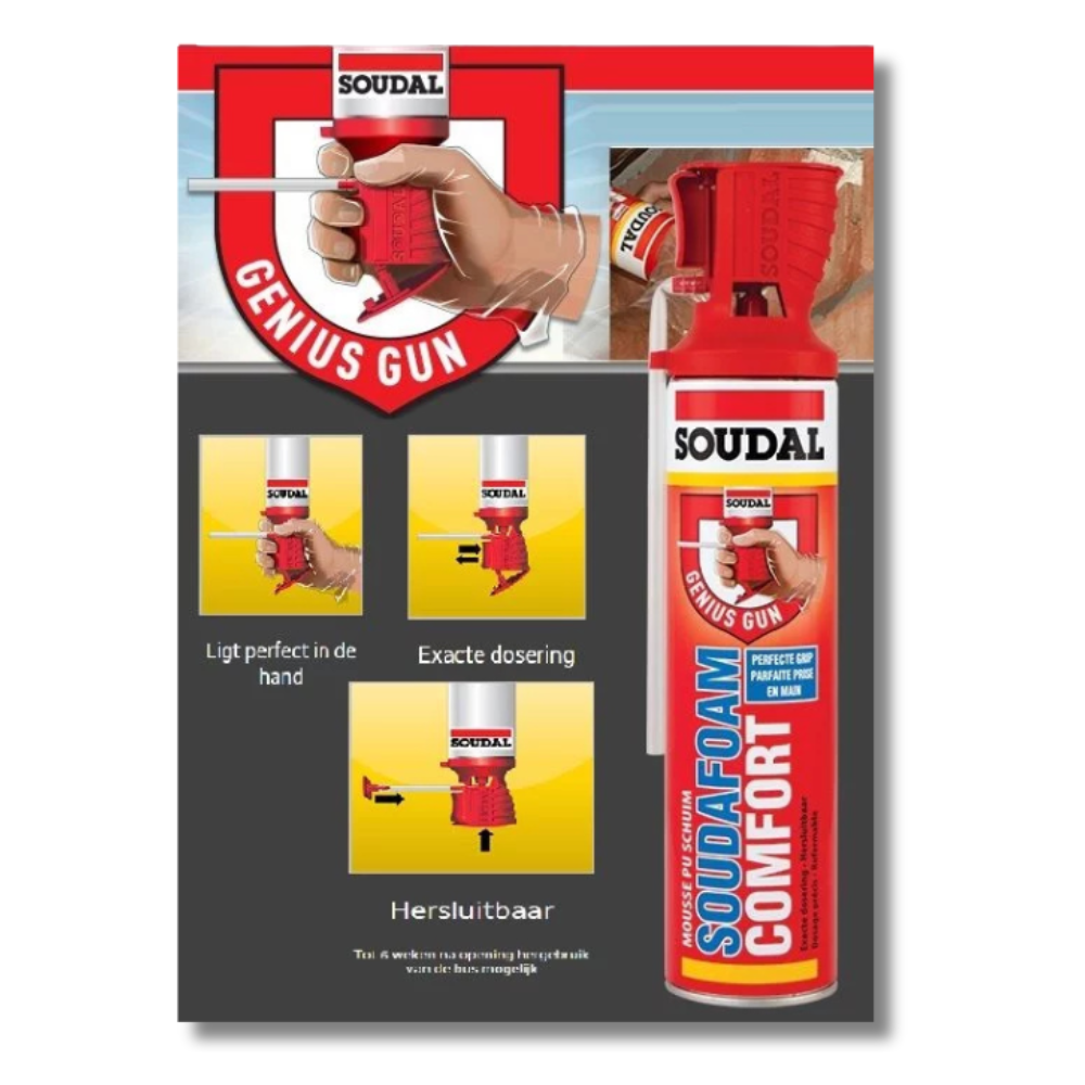 Soudal soudafoam comfort met genius gun 600 ml