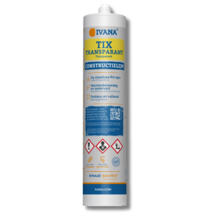 Ivana Constructielijm Tix Transparant met Komo keur 310 ml IVA0000899