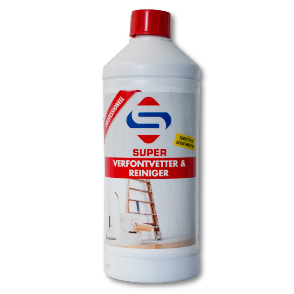 Super Verfontvetter en Reiniger 1 liter concentraat zorgt voor goede hechting. Voor 100 liter water