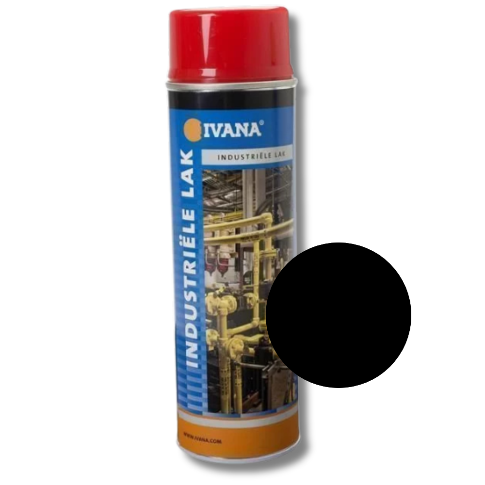 Ivana spuitbus lak zwart ral 9005 mat 500 ml
