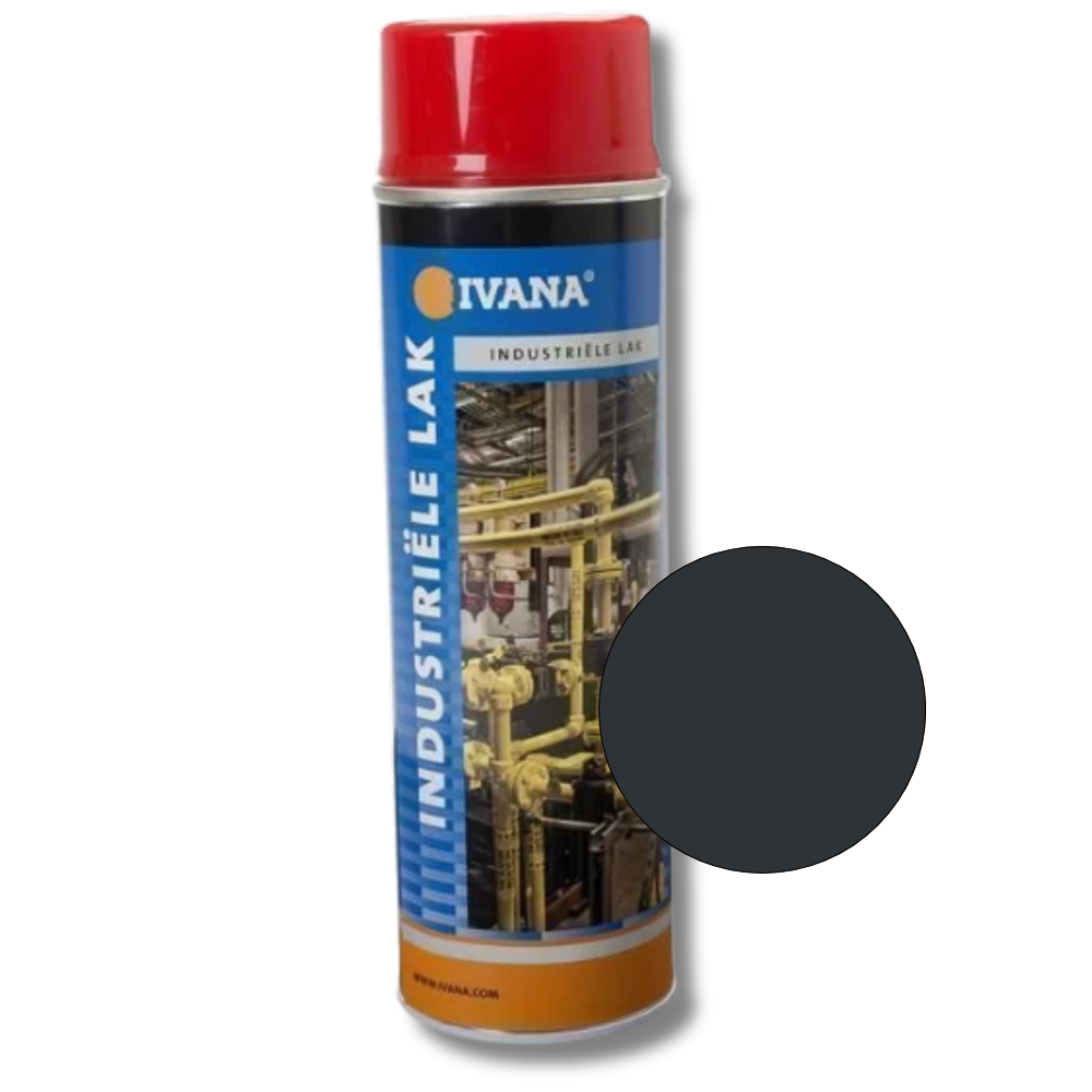 Ivana spuitbus lak zwart grijs ral 7021hg 500 ml