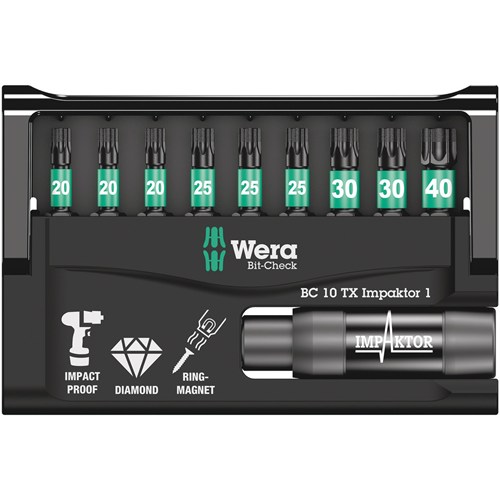 Wera Impact Bitset BC 10 TX Impactor 1, 10-delig 05057688001 alleen Torx impact - Afbeelding 2