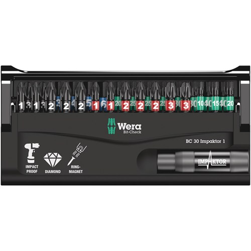 Wera Impact Bitset Impaktor1 BC 30 bit-check 05057690001 ook voor de slagschroevendraaier - Afbeelding 2