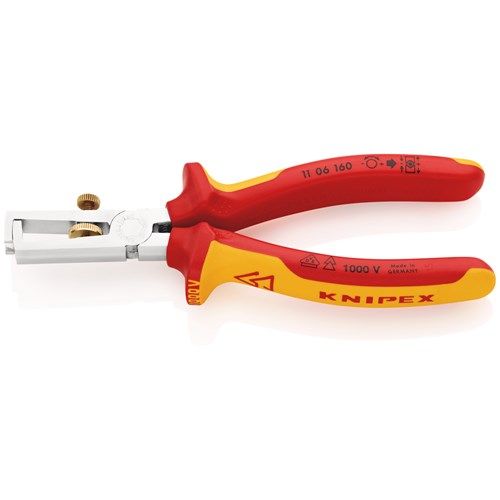 Knipex Striptang Knipex Afstriptang KNIPEX 11 06 160 Afstriptang Met Openingsveer, Universeel Geïsoleerd Verchroomde Striptang Knipex Striptang Knipex Afstriptang KNIPEX 11 06 160 Afstriptang Met Openingsveer, Universeel Geïsoleerd Verchroomde Striptang