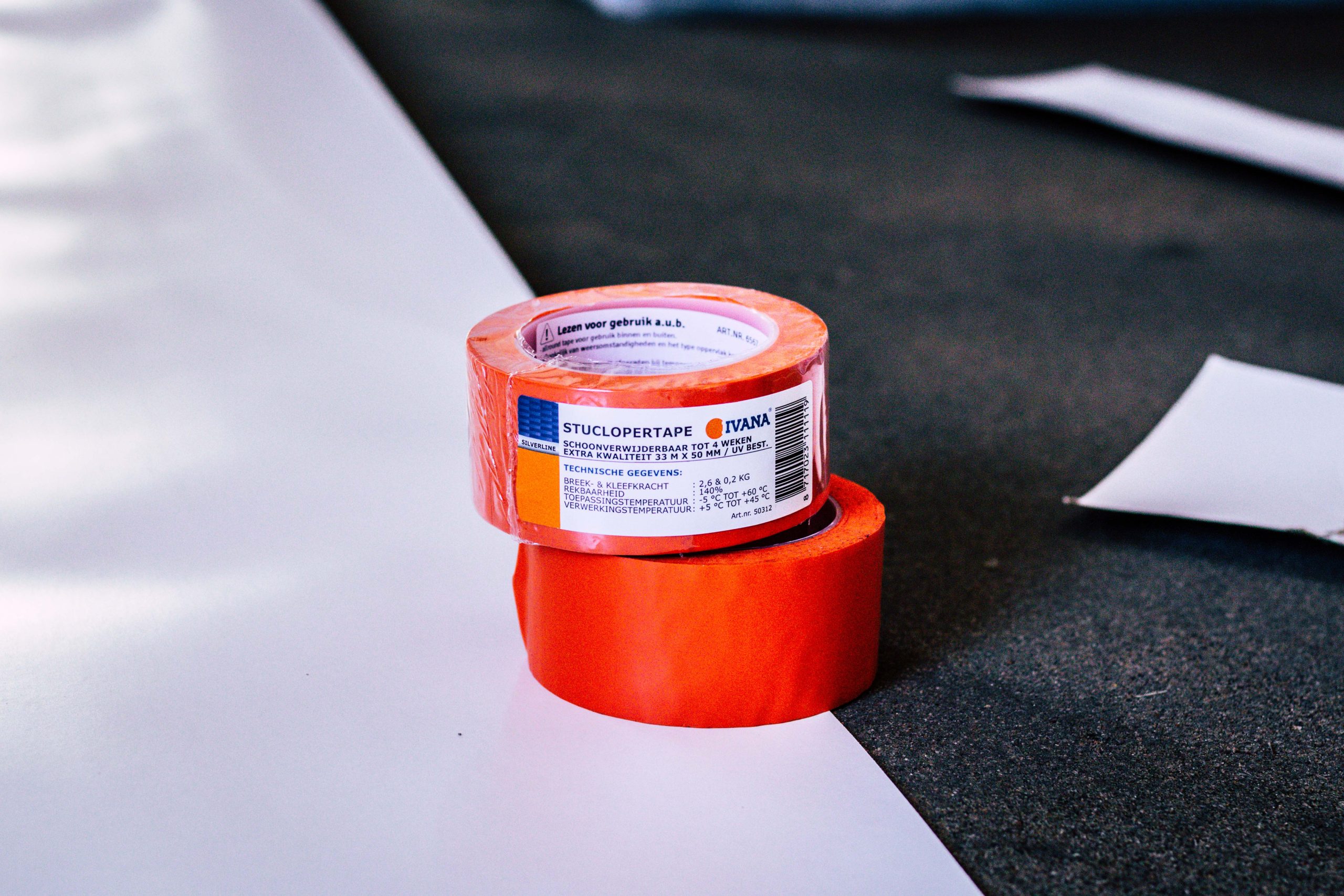 Ivana stuclopertape 33 meter x 50 mm breed oranje - Afbeelding 3