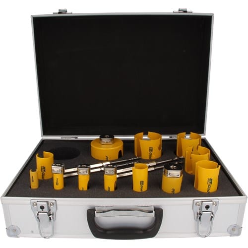 Pro-Fit Multi Purpose Gatzagenset 16 delig in koffer 16-20-22-25-29-35-44-51-64-67-76-82 mm met 4 centreerboren