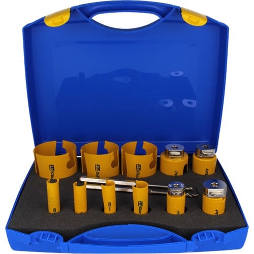 Pro-Fit Multi Purpose Gatzagenset 13 delig in koffer 19-20-22-25-29-35-44-51-64-67-7 mm 2 centreerboren boren