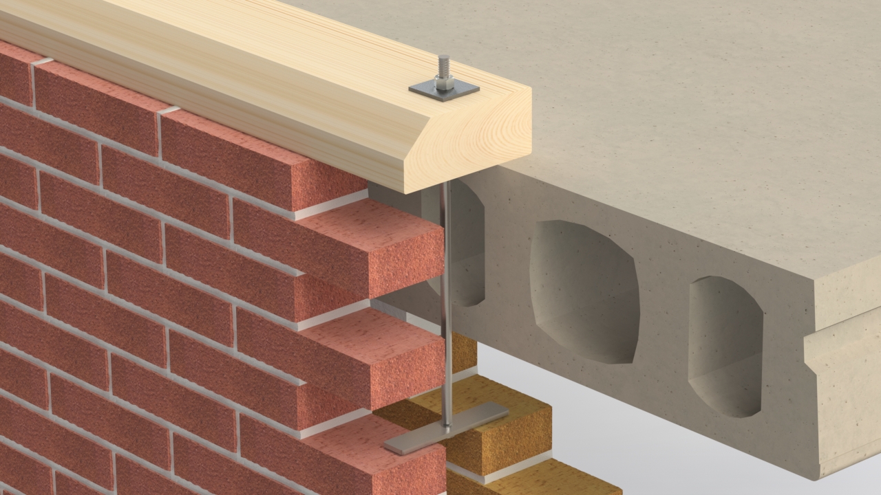 Gb muurplaat met plaat centrisch verzinkt 500x150mm m12 06532 - Afbeelding 2