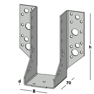 Gb Balkdrager (raveeldrager) houtmaat 71x196mm zware uitvoering verzinkt 0785505 - Afbeelding 3