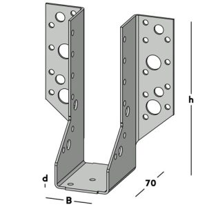 Gb Balkdrager (Raveeldrager) houtmaat 46x146mm zware uitvoering verzinkt 0783105 - Afbeelding 4