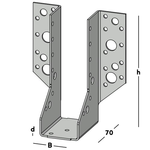 Gb Balkdrager (Raveeldrager) houtmaat 46x146mm zware uitvoering verzinkt 0783105 - Afbeelding 4