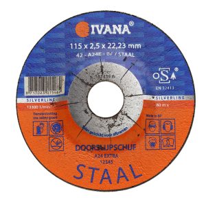 Ivana Doorslijpschijf A24R voor Staal 115x2,5x22,2mm 40126