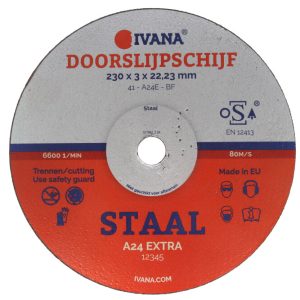 Ivana Doorslijpschijf A24Extra voor Staal 230x3,0x22,2mm 40819