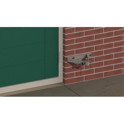 Gb deuropvang beugel 45° verzinkt 74463 met buffer en windhaak 275x250x220 mm - Afbeelding 3