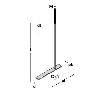 GB Muurplaatanker met plaat Excentrisch 400x225mm M12 verzinkt 06570 - Afbeelding 2