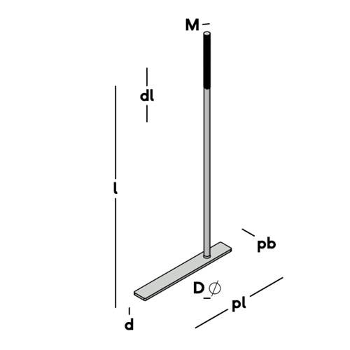 GB Muurplaatanker met plaat Excentrisch 400x225mm M12 verzinkt 06570 - Afbeelding 2