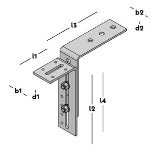GB Kozijnstelhoek type A 95x210/175mm verzinkt 0724802 - Afbeelding 3