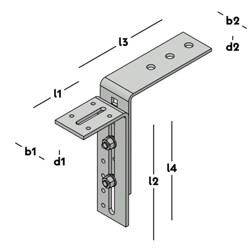 GB Kozijnstelhoek type A 95x210/175mm verzinkt 0724802 - Afbeelding 3
