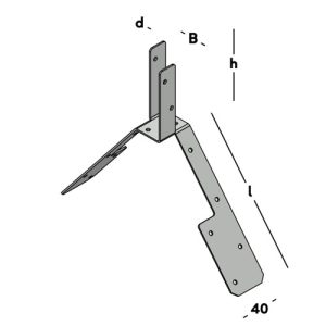 Gb Ruitersteun verzinkt voor balk 32 mm 07928 - Afbeelding 3