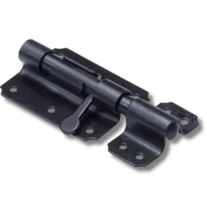 Plaatgrendel verzinkt Zwart 100x60mm pendikte 16mm