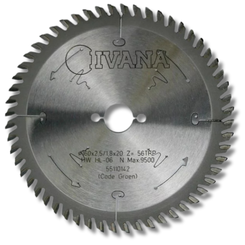 Ivana cirkelzaagblad 160x20 z=56tfp trespa® volkern plaat