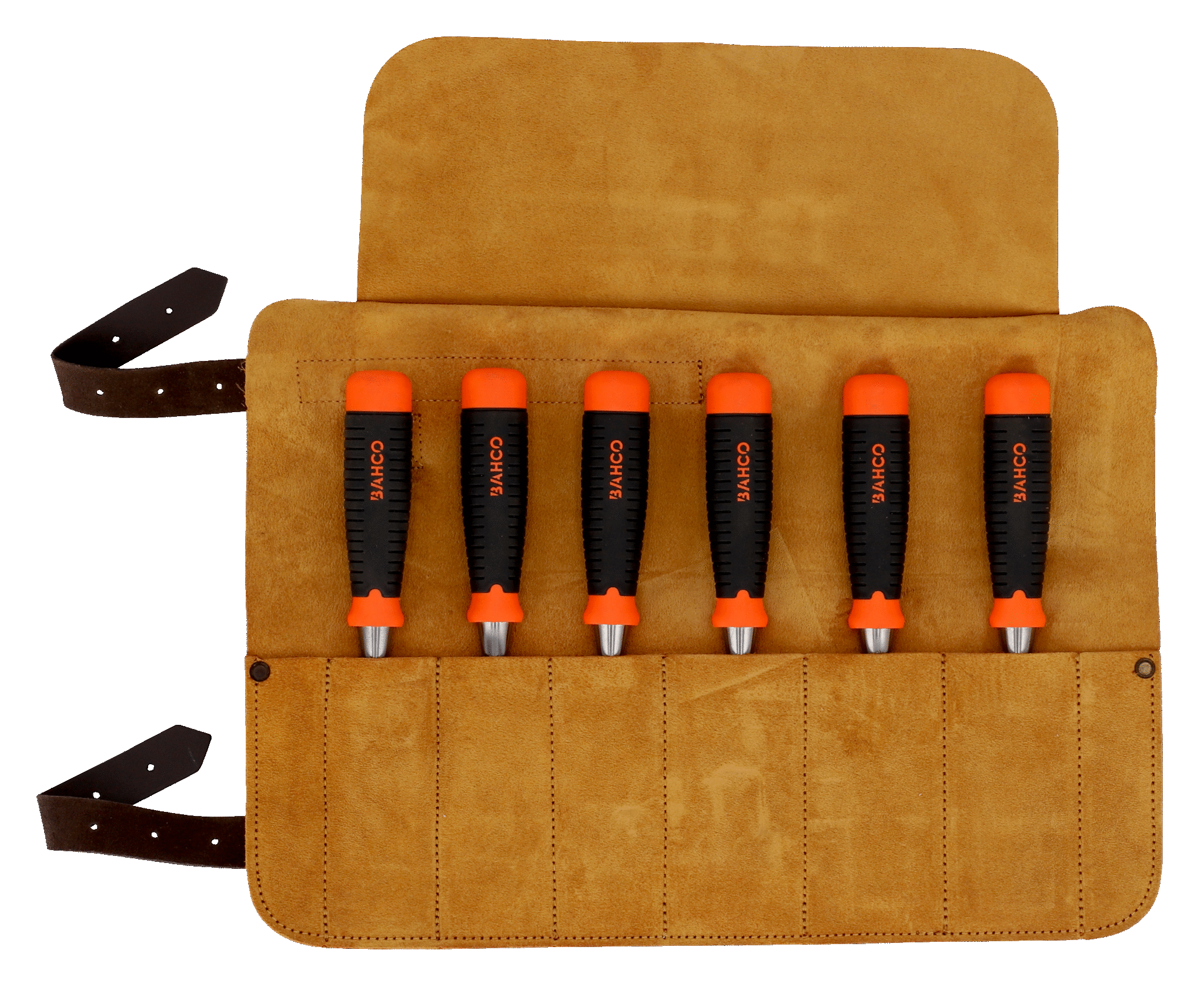 Bahco houtbeitel set 6-delig in lederen foudraal 6, 10, 12, 18, 25 en 32 mm 434-s6-lr - Afbeelding 3