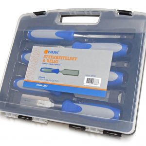 Ivana houtbeitelset 6-delig in koffer 48636 6mm - 10mm - 12mm - 18mm - 25mm - 32mm