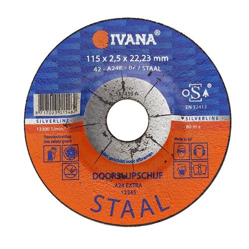 Ivana Doorslijpschijf A24R Staal 125X2,5X22,2 40127 van Ivana te koop bij Schroef.nl. Art.nr: 12710