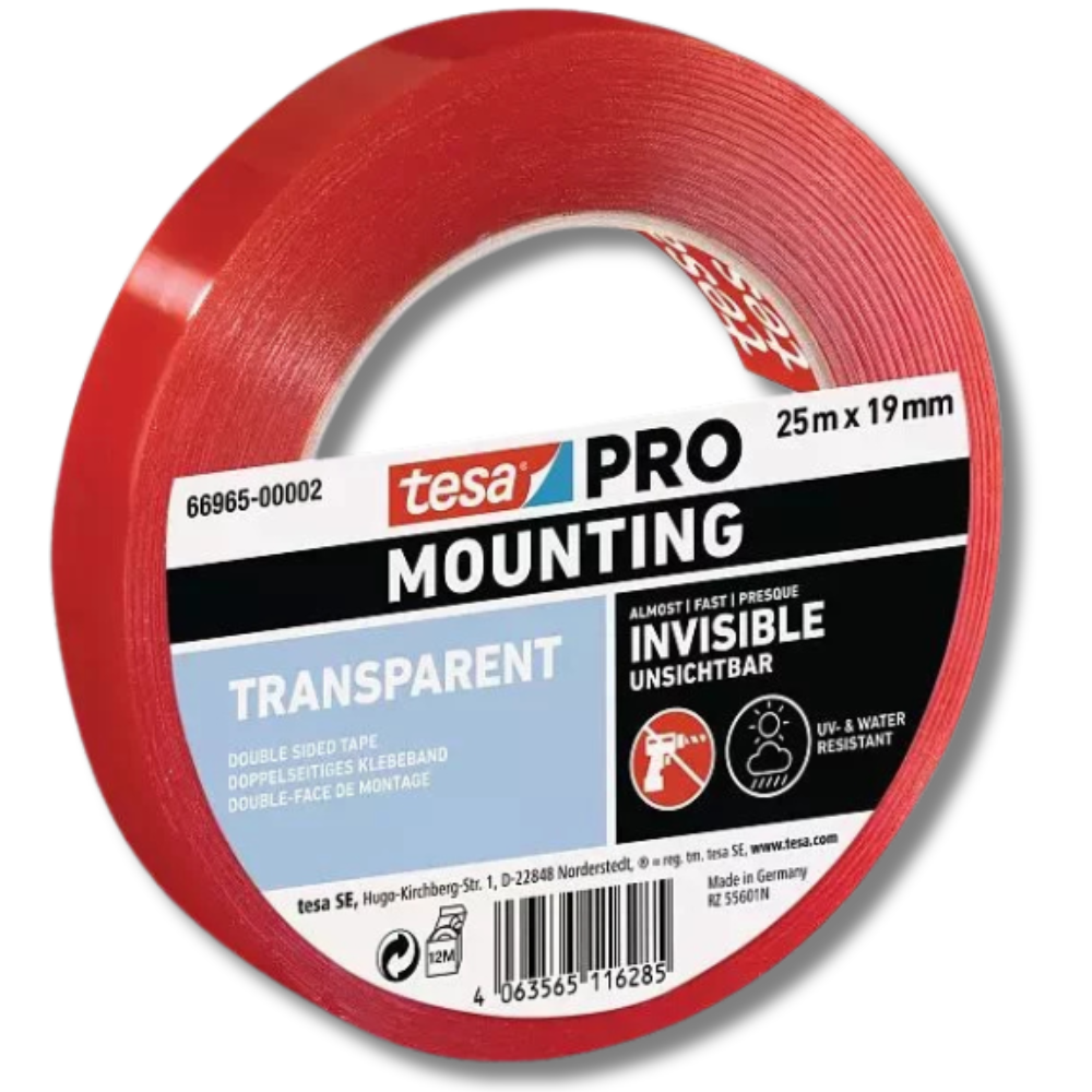 Tesa dubbelzijdig mounting tape pro 19mm x 25 meter 66965