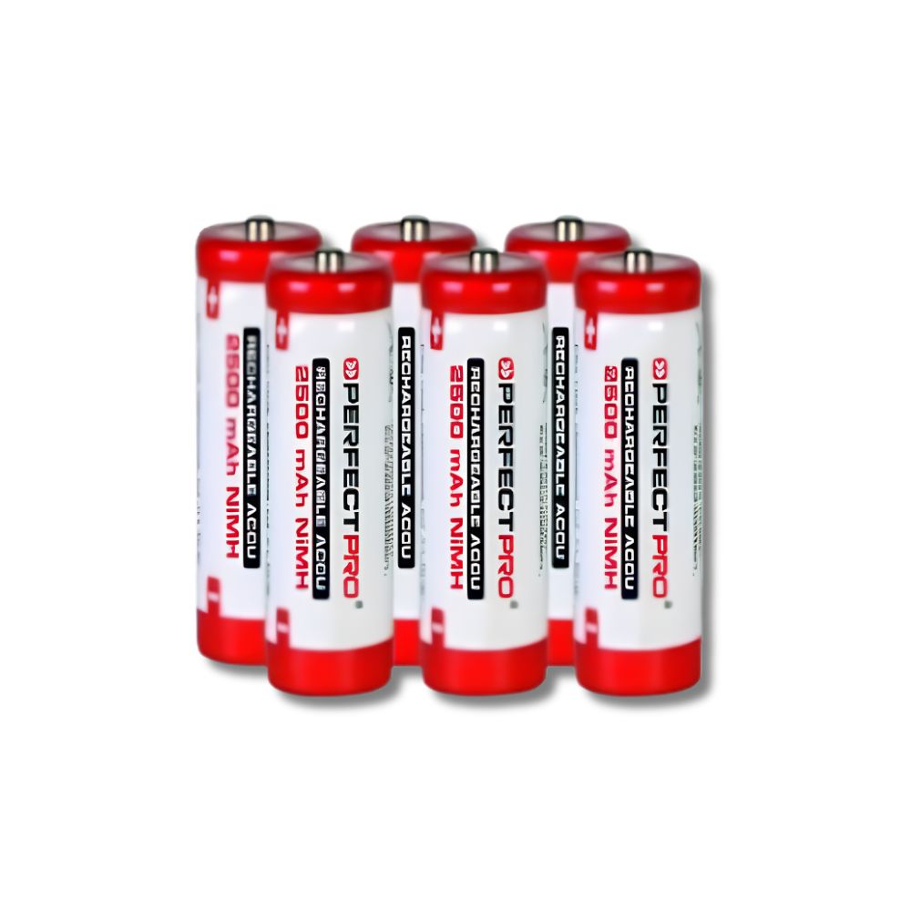 Perfectpro oplaadbare AA Batterijen set van 6 stuks, 2500mAh, 1,2 Volt