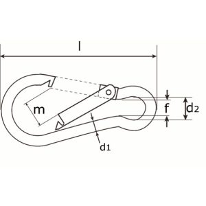Dx karabijnhaak staal verzinkt 7x70 mm - Afbeelding 2