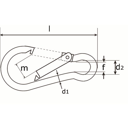 Dx karabijnhaak staal verzinkt 7x70 mm - Afbeelding 2
