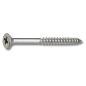 Ivana RVS Platkop Schroeven Pozidrive PZ-2 5,0×100/60 mm deeldraad doos van 200 stuks 49491