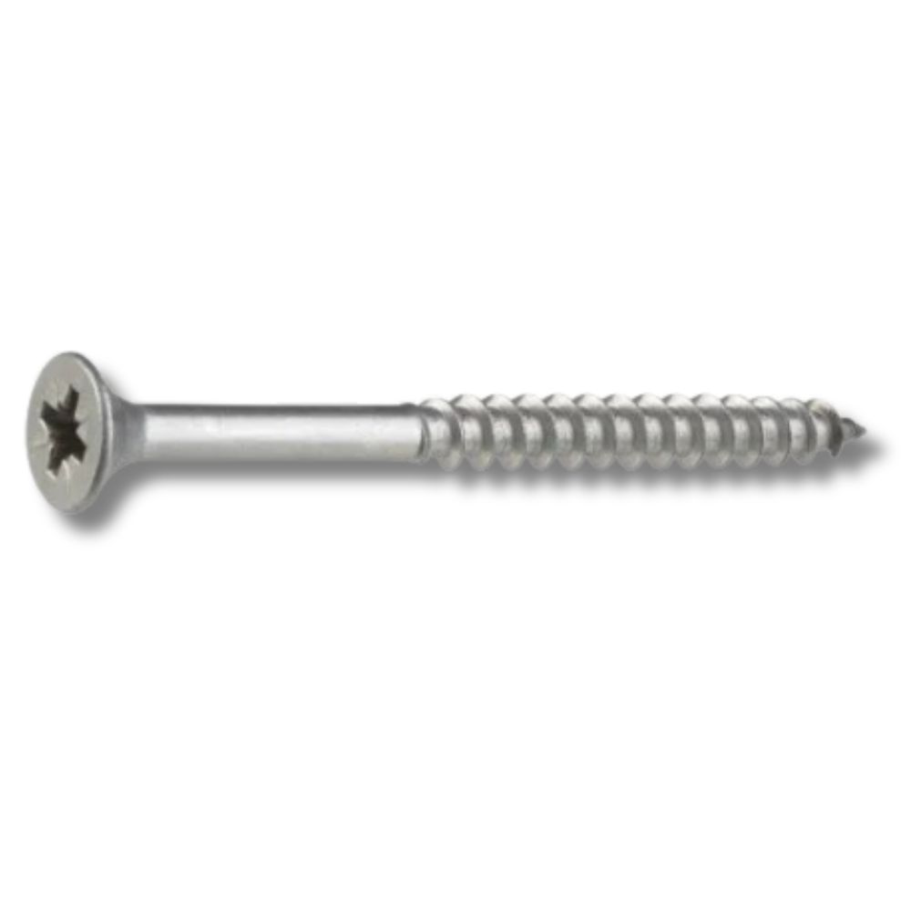 Ivana RVS Platkop Schroeven Pozidrive PZ-3 6,0×70/42 mm deeldraad doos van 100 stuks 49496