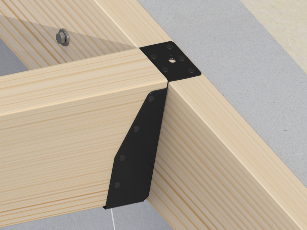 Gb balkdrager met lip gbs-ll 59x156 zwart 093342 epoxy coating zwart, per stuk te bestellen. - Afbeelding 2