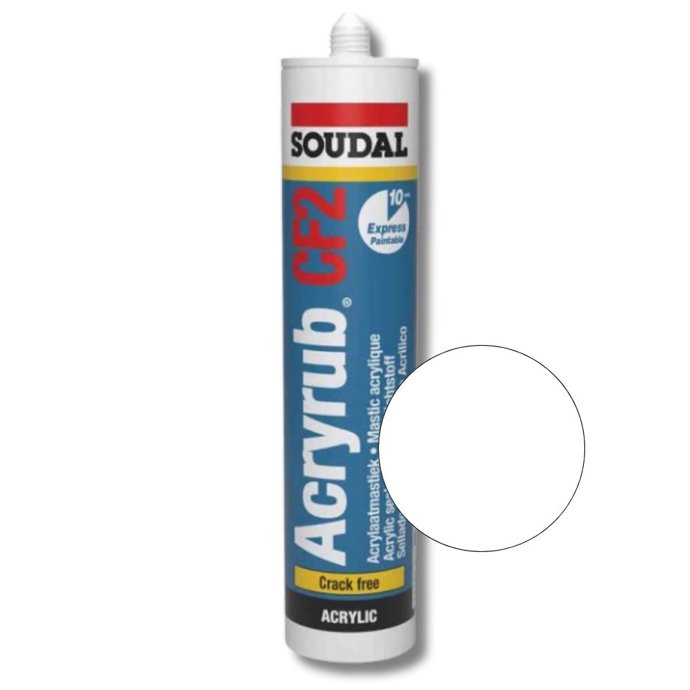 Soudal Acryrub CF2 wit Wet-On-Wet direct overschilderbaar 310ml 121616