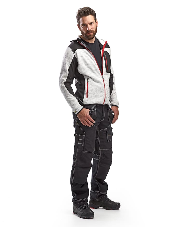 Blaklader vest gebreid met softshell 4930 maat xl lichtgrijs met zwart - Afbeelding 2