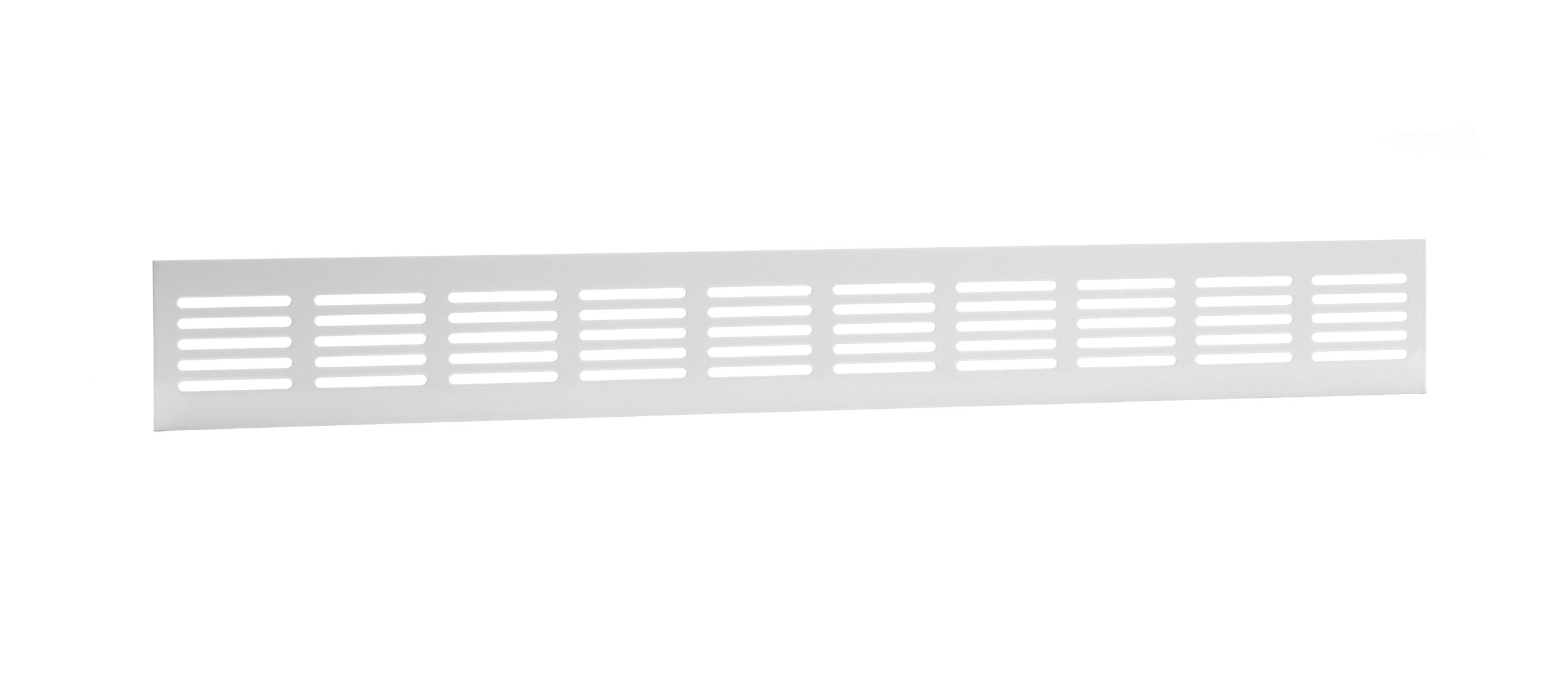 Nedco Plintrooster Aluminium Wit 500x60mm bxh, doorlaat 82,5cm² - Afbeelding 2