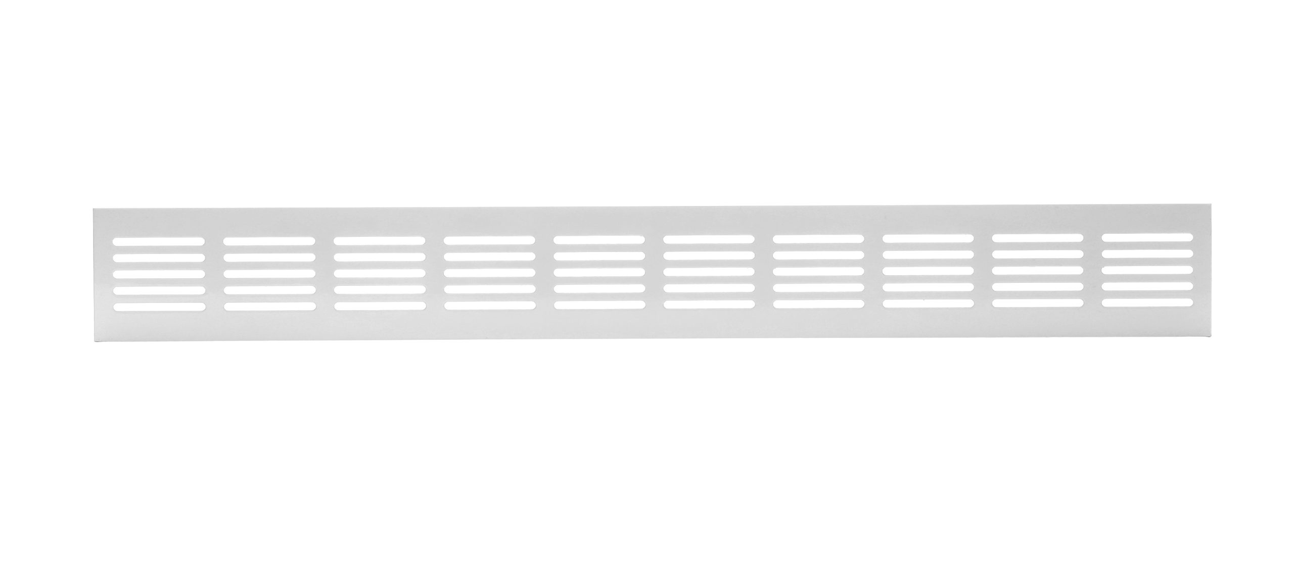 Nedco Plintrooster Aluminium Wit 500x60mm bxh, doorlaat 82,5cm²